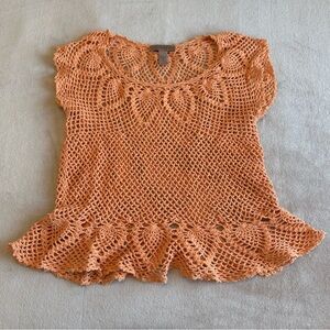 Orange Crochet Women Top